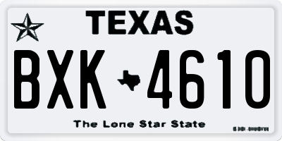 TX license plate BXK4610