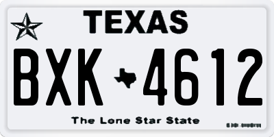 TX license plate BXK4612