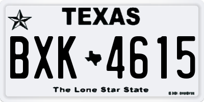 TX license plate BXK4615