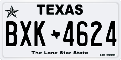TX license plate BXK4624
