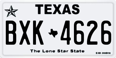 TX license plate BXK4626