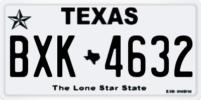TX license plate BXK4632
