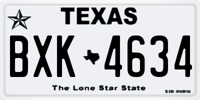 TX license plate BXK4634