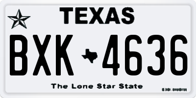 TX license plate BXK4636