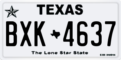 TX license plate BXK4637