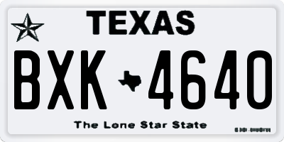 TX license plate BXK4640