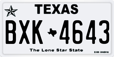 TX license plate BXK4643