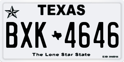 TX license plate BXK4646