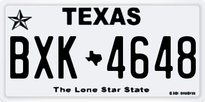 TX license plate BXK4648