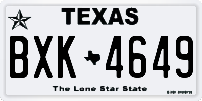 TX license plate BXK4649