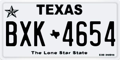 TX license plate BXK4654