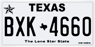 TX license plate BXK4660