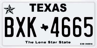 TX license plate BXK4665