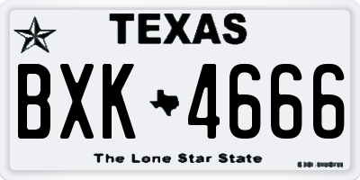 TX license plate BXK4666