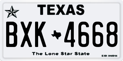 TX license plate BXK4668