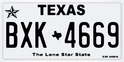 TX license plate BXK4669