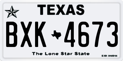 TX license plate BXK4673