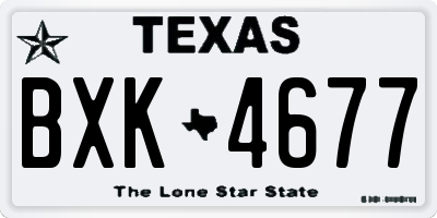 TX license plate BXK4677