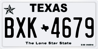 TX license plate BXK4679