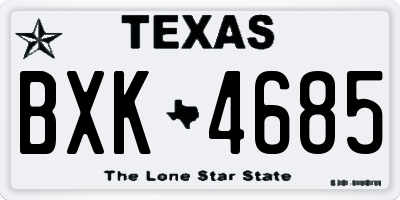 TX license plate BXK4685