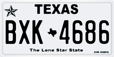 TX license plate BXK4686