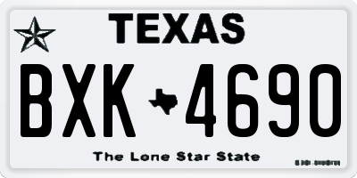 TX license plate BXK4690