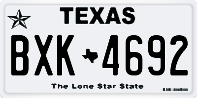 TX license plate BXK4692