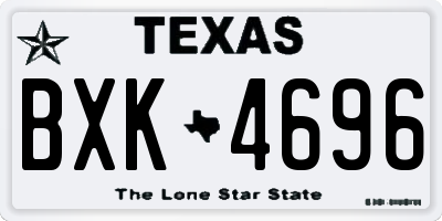 TX license plate BXK4696