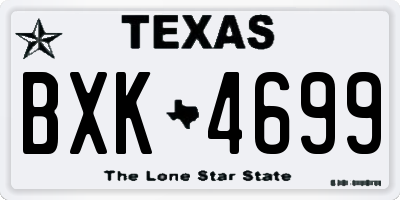TX license plate BXK4699