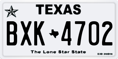 TX license plate BXK4702