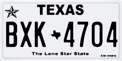TX license plate BXK4704