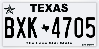 TX license plate BXK4705