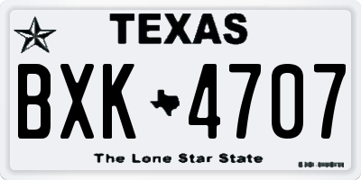 TX license plate BXK4707