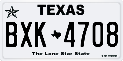 TX license plate BXK4708