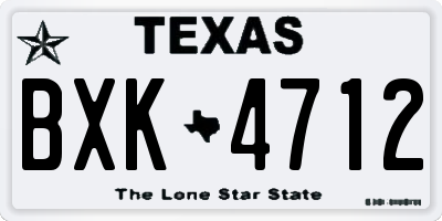 TX license plate BXK4712