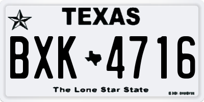 TX license plate BXK4716
