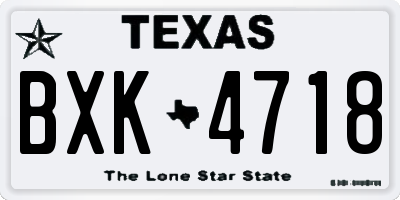 TX license plate BXK4718
