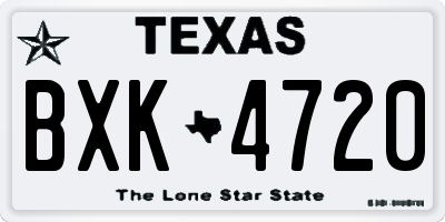 TX license plate BXK4720