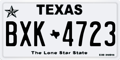 TX license plate BXK4723