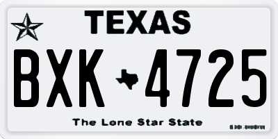 TX license plate BXK4725