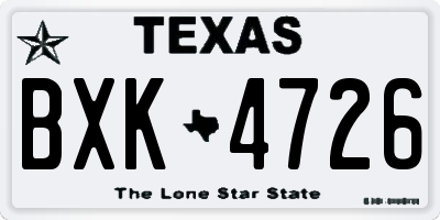 TX license plate BXK4726