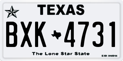 TX license plate BXK4731