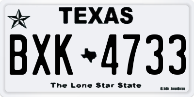 TX license plate BXK4733