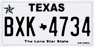 TX license plate BXK4734