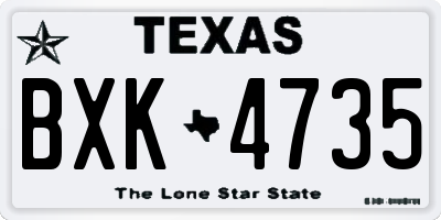 TX license plate BXK4735