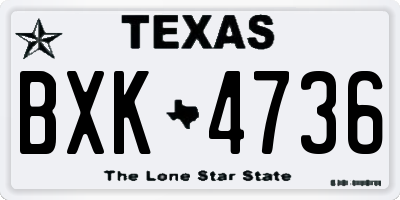 TX license plate BXK4736