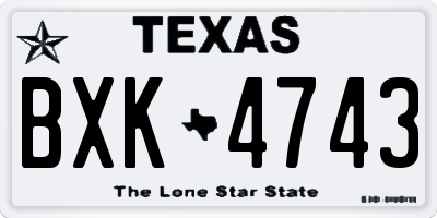 TX license plate BXK4743