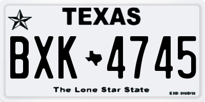 TX license plate BXK4745