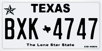 TX license plate BXK4747