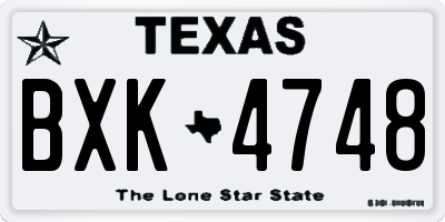 TX license plate BXK4748